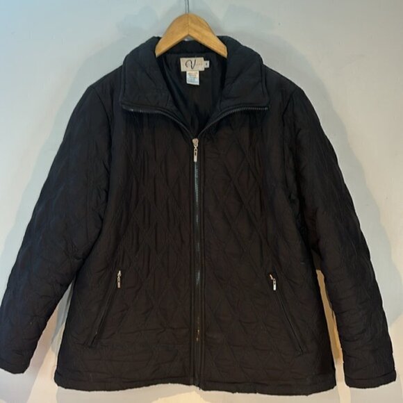 Variations black quilted nylon zip front light jacket size medium - Picture 8 of 10